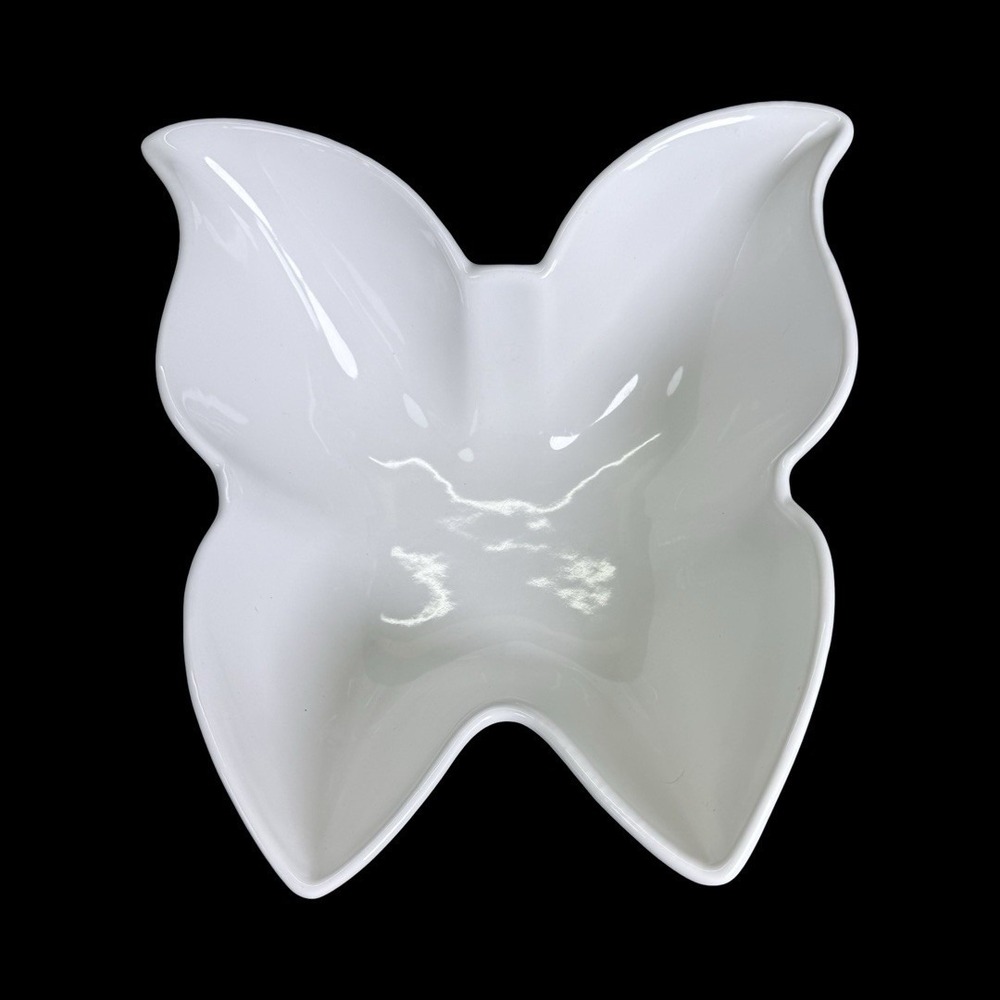 Dolly Parton 3D Butterfly Stoneware Serving Bowl White Sculptural‎ 11.25"